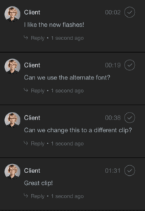 Client Comments on BCC Live Video Edits