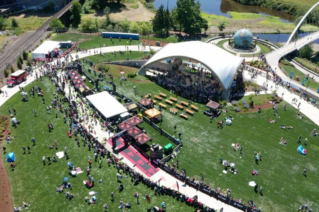 IRONMAN 70.3 Oregon Finish Line from DJI Mavic 2 Drone