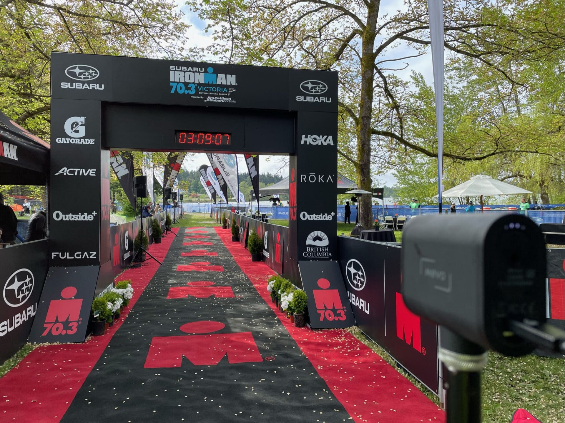 Logitech MEVO Camera at IRONMAN 70.3 Victoria Finish Line