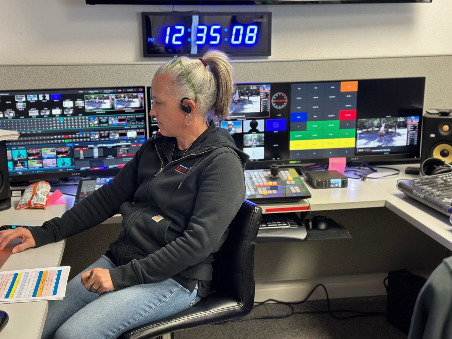 Melinda at our broadcast desk