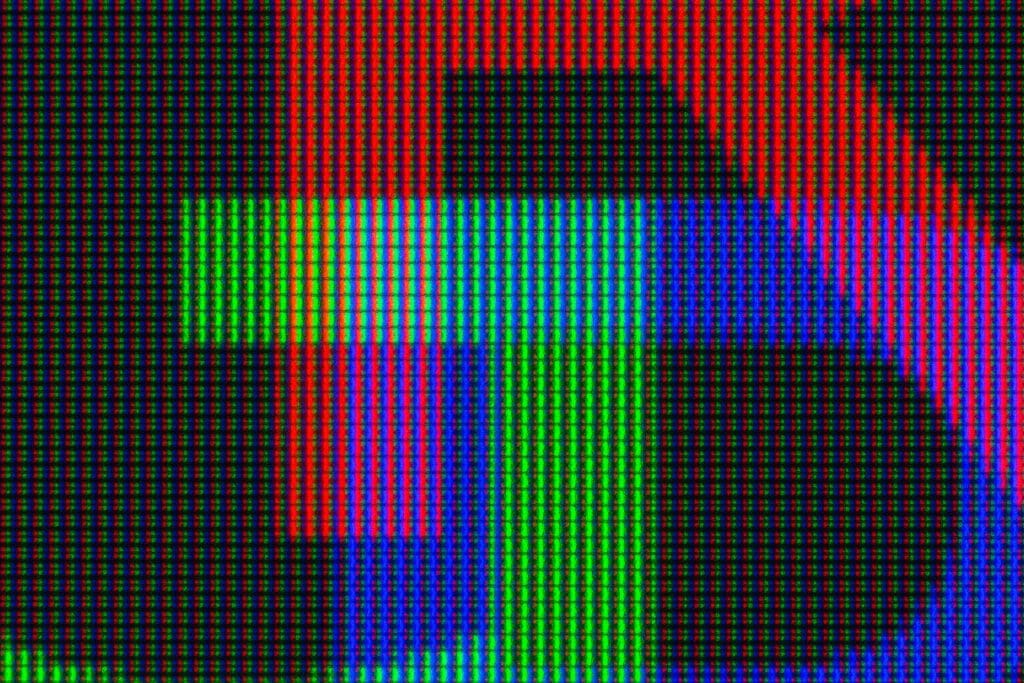 Image depicting RGB LED Lixels, consisting of small LED lights arranged in a grid pattern.